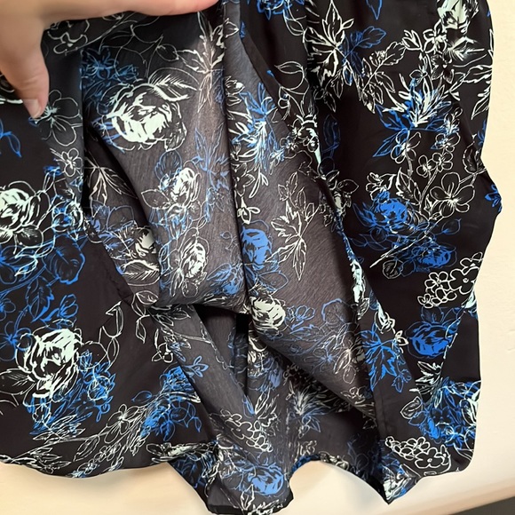 Candie’s Blue Floral Mini Dress | Lightweight Unlined Pull On Dress - Picture 6 of 14